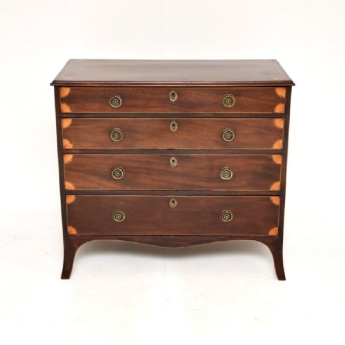 fig 1. Antique Georgian Period Inlaid Mahogany Chest of Drawers