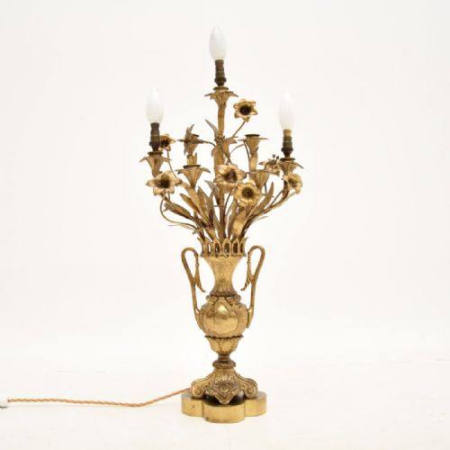 Antique French Gilt Bronze Table Lamp
