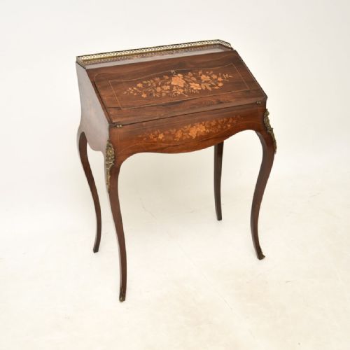 Antique Victorian Inlaid Rosewood Bureau
