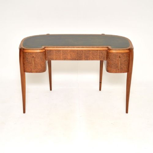 fig 1. Art Deco Amboyna and Inlaid Satin Wood Leather Top Desk