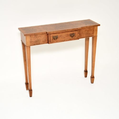 Antique Inlaid Walnut Console Side Table
