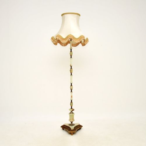 Antique French Onyx and Gilt Metal Floor Lamp
