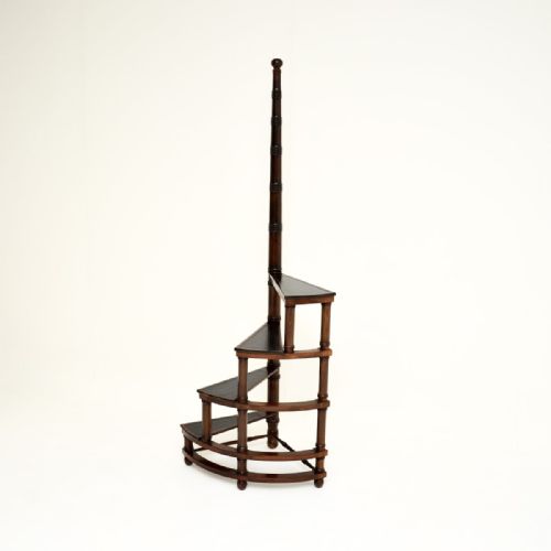 fig 2. Antique Mahogany and Leather Library Steps