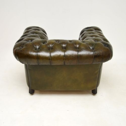 ANTIQUE VICTORIAN LEATHER CHESTERFIELD ARMCHAIR - ADDITIONAL PHOTO 4