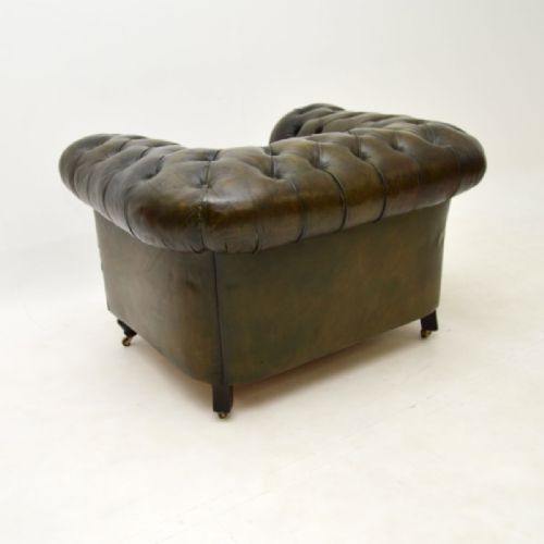 ANTIQUE VICTORIAN LEATHER CHESTERFIELD ARMCHAIR - ADDITIONAL PHOTO 8