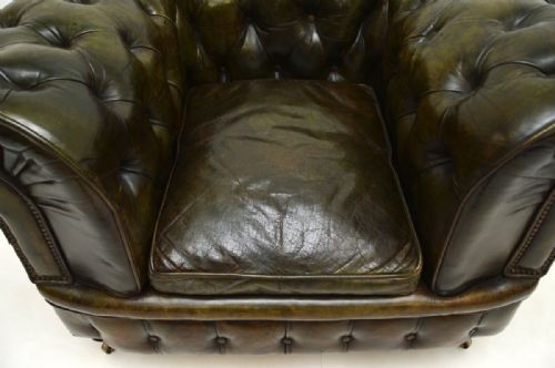 ANTIQUE VICTORIAN LEATHER CHESTERFIELD ARMCHAIR - ADDITIONAL PHOTO 10