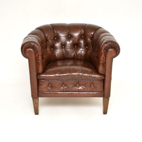fig 1. Antique Swedish Leather Armchair