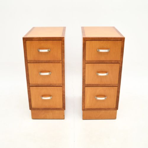 fig 1. Pair of Art Deco Satinwood and Walnut Bedside Chests

