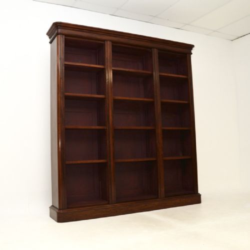 Antique Victorian Mahogany Open Bookcase
