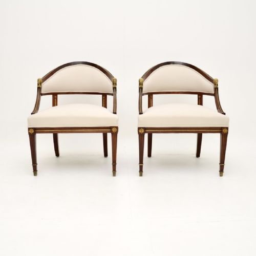 fig 2. Pair of Antique Swedish Neoclassical Mahogany Armchairs