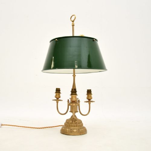 ANTIQUE GILT METAL AND TOLE TABLE LAMP - ADDITIONAL PHOTO 1