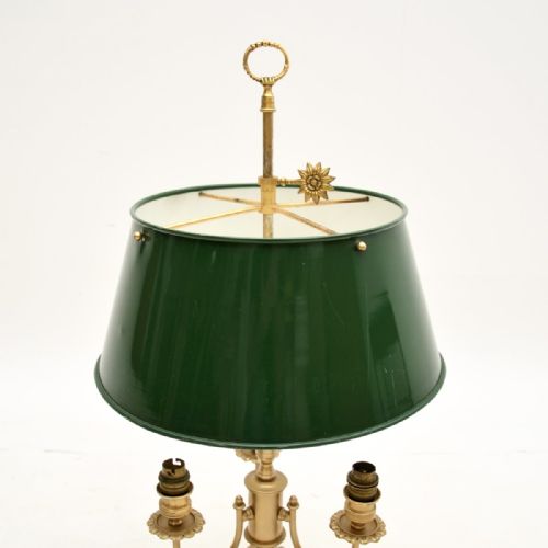 ANTIQUE GILT METAL AND TOLE TABLE LAMP - ADDITIONAL PHOTO 2