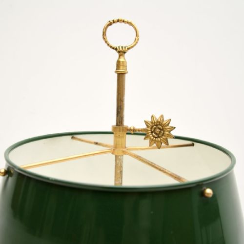 ANTIQUE GILT METAL AND TOLE TABLE LAMP - ADDITIONAL PHOTO 3