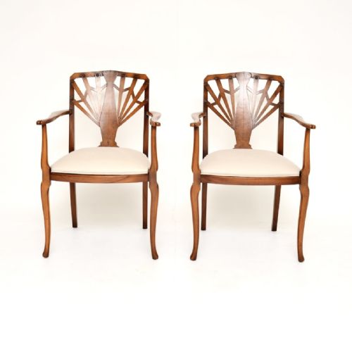 fig 1. Pair of Art Deco Walnut Side Chairs