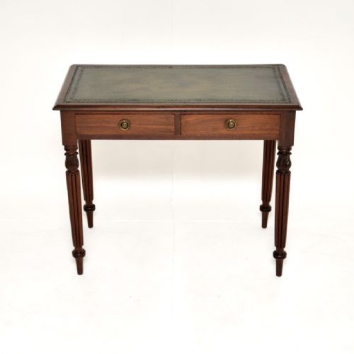 fig 1. Antique Victorian Mahogany Leather Top Writing Table / Desk