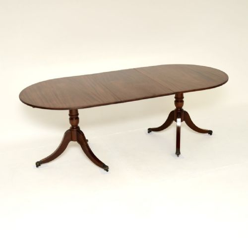 Antique Regency Style Mahogany Brass Inlaid Extending Dining Table
