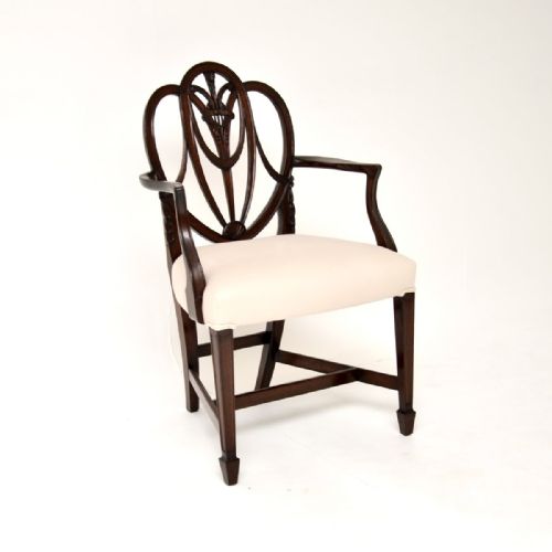 fig 1. Set of Eight Antique Mahogany Shield Back Dining Chairs