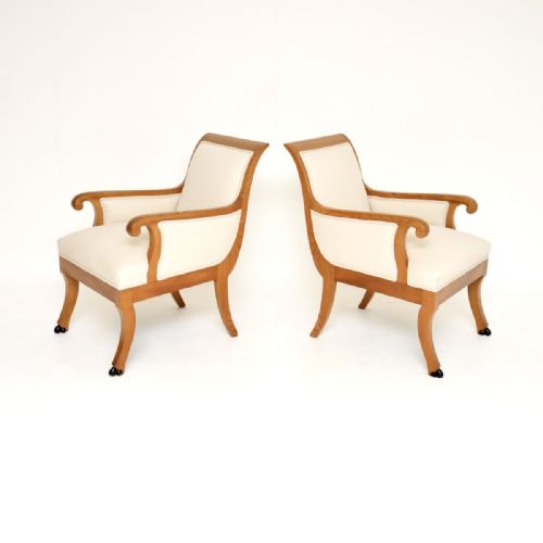 fig 2. Pair of Antique Swedish Neoclassical Solid Elm Armchairs