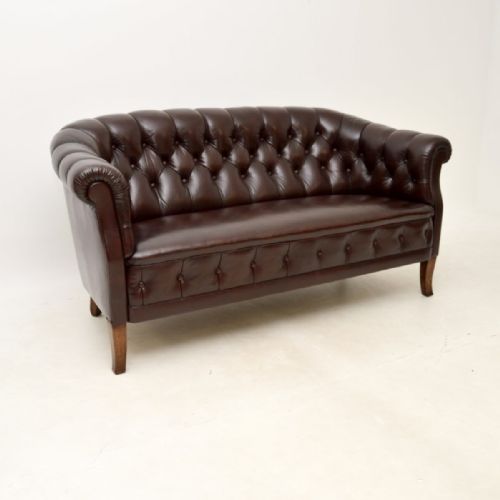 Antique Swedish Leather Sofa
