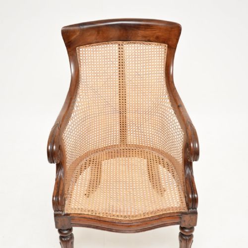 fig 1. Antique William IV Period Mahogany and Leather Caned Armchair
