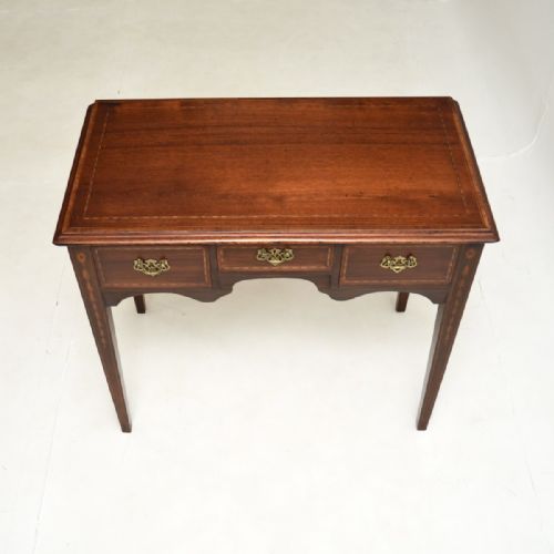 fig 1. Antique Georgian Period Inlaid Mahogany Lowboy Side Table