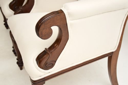 PAIR OF ANTIQUE WILLIAM IV PERIOD MAHOGANY ARMCHAIRS - ADDITIONAL PHOTO 9