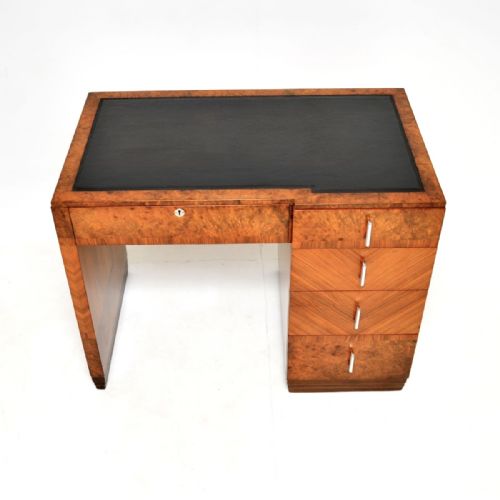 fig 1. Art Deco Burr Walnut Leather Top Desk