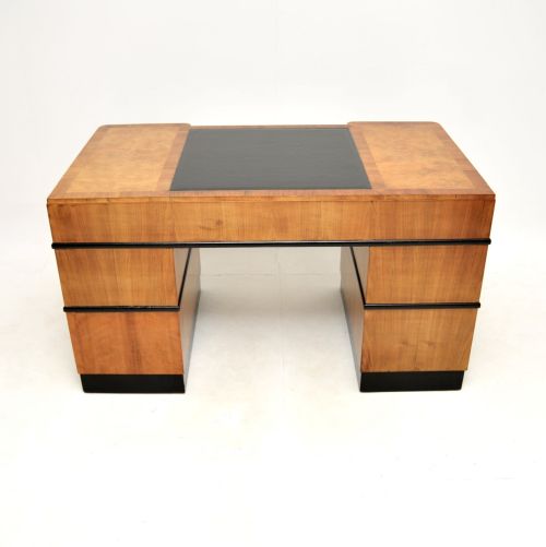 fig 1. Art Deco Burr Walnut Pedestal Desk