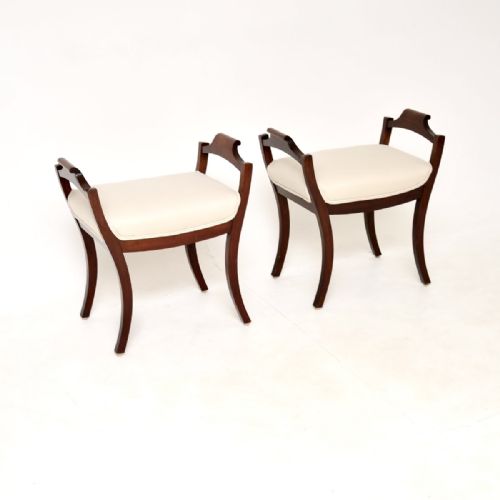 fig 1. Pair of Antique Swedish Mahogany Stools