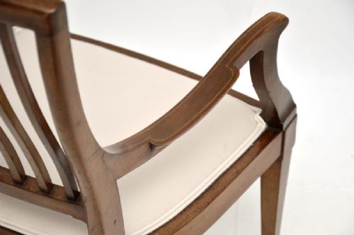 ANTIQUE EDWARDIAN INLAID MAHOGANY ARMCHAIR - ADDITIONAL PHOTO 6