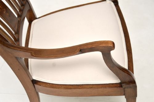 ANTIQUE EDWARDIAN INLAID MAHOGANY ARMCHAIR - ADDITIONAL PHOTO 7