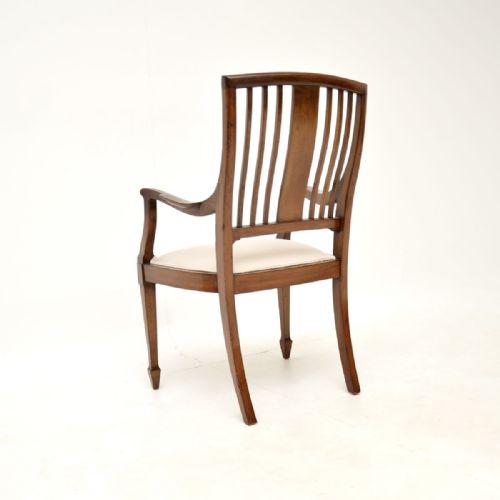 ANTIQUE EDWARDIAN INLAID MAHOGANY ARMCHAIR - ADDITIONAL PHOTO 8