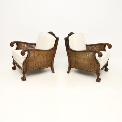 PAIR OF ANTIQUE SWEDISH SATIN BIRCH BERGRE ARMCHAIRS - ADDITIONAL PHOTO 2