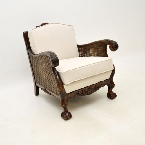 PAIR OF ANTIQUE SWEDISH SATIN BIRCH BERGRE ARMCHAIRS - ADDITIONAL PHOTO 3
