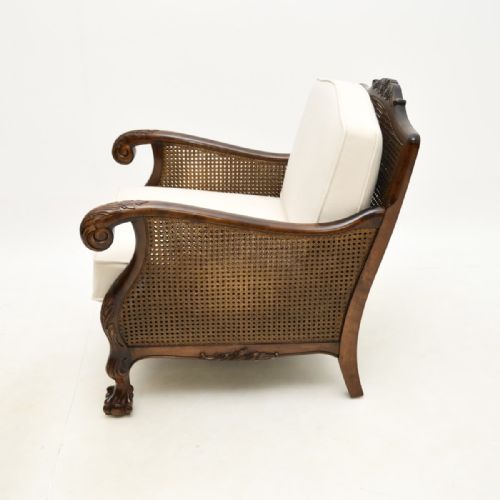 PAIR OF ANTIQUE SWEDISH SATIN BIRCH BERGRE ARMCHAIRS - ADDITIONAL PHOTO 4