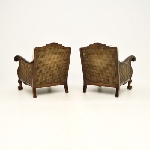 PAIR OF ANTIQUE SWEDISH SATIN BIRCH BERGRE ARMCHAIRS - ADDITIONAL PHOTO 9