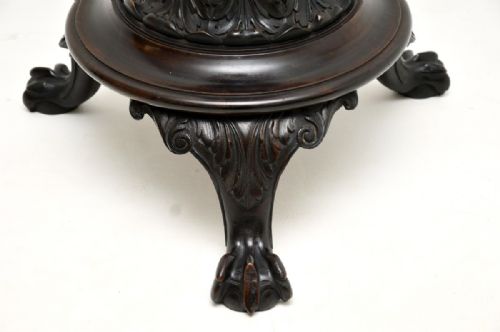 ANTIQUE VICTORIAN CARVED MAHOGANY FLOOR LAMP - ADDITIONAL PHOTO 4