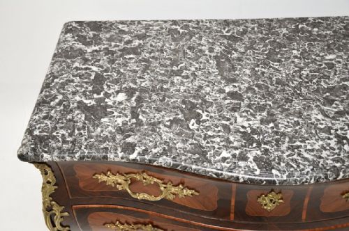 ANTIQUE FRENCH LOUIS XV MARBLE TOP COMMODE BY JACQUES BIRCKL - ADDITIONAL PHOTO 10