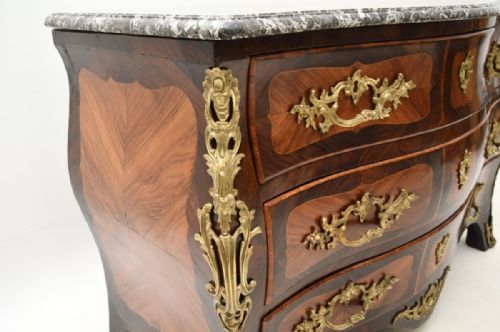 ANTIQUE FRENCH LOUIS XV MARBLE TOP COMMODE BY JACQUES BIRCKL - ADDITIONAL PHOTO 13