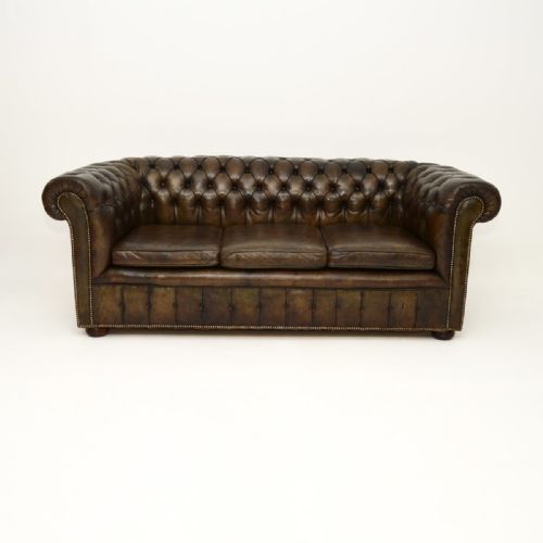 fig 1. Antique Deep Buttoned Leather Chesterfield Sofa
