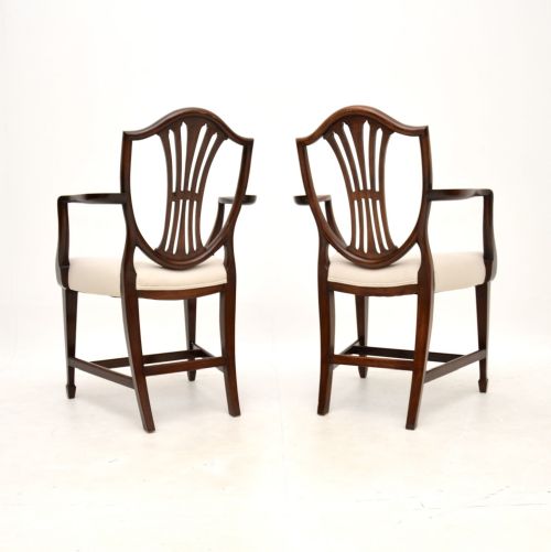 PAIR OF ANTIQUE GEORGIAN STYLE MAHOGANY CARVER ARMCHAIRS - ADDITIONAL PHOTO 2
