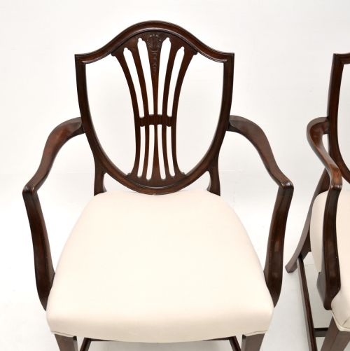 PAIR OF ANTIQUE GEORGIAN STYLE MAHOGANY CARVER ARMCHAIRS - ADDITIONAL PHOTO 4