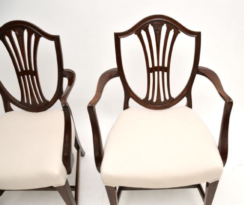 PAIR OF ANTIQUE GEORGIAN STYLE MAHOGANY CARVER ARMCHAIRS - ADDITIONAL PHOTO 5