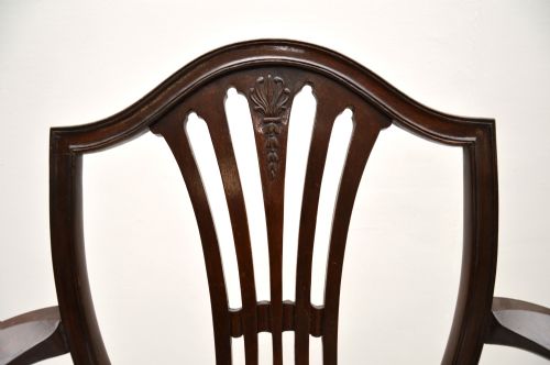 PAIR OF ANTIQUE GEORGIAN STYLE MAHOGANY CARVER ARMCHAIRS - ADDITIONAL PHOTO 6