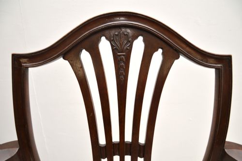 PAIR OF ANTIQUE GEORGIAN STYLE MAHOGANY CARVER ARMCHAIRS - ADDITIONAL PHOTO 7