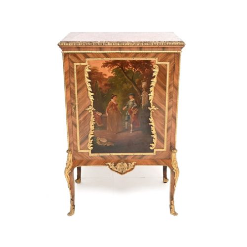 fig 1. Antique French Marble Top Painted Cabinet