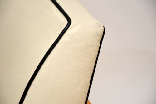 PAIR OF SWEDISH ART DECO ARMCHAIRS IN LEATHER AND SATIN BIRCH - ADDITIONAL PHOTO 12