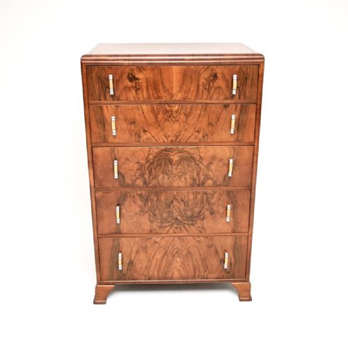ART DECO BURR WALNUT CHEST OF DRAWERS - ADDITIONAL PHOTO 2