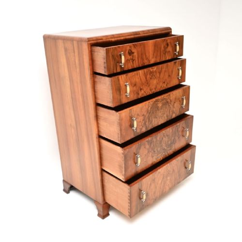 ART DECO BURR WALNUT CHEST OF DRAWERS - ADDITIONAL PHOTO 6