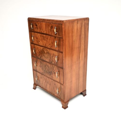 ART DECO BURR WALNUT CHEST OF DRAWERS - ADDITIONAL PHOTO 8